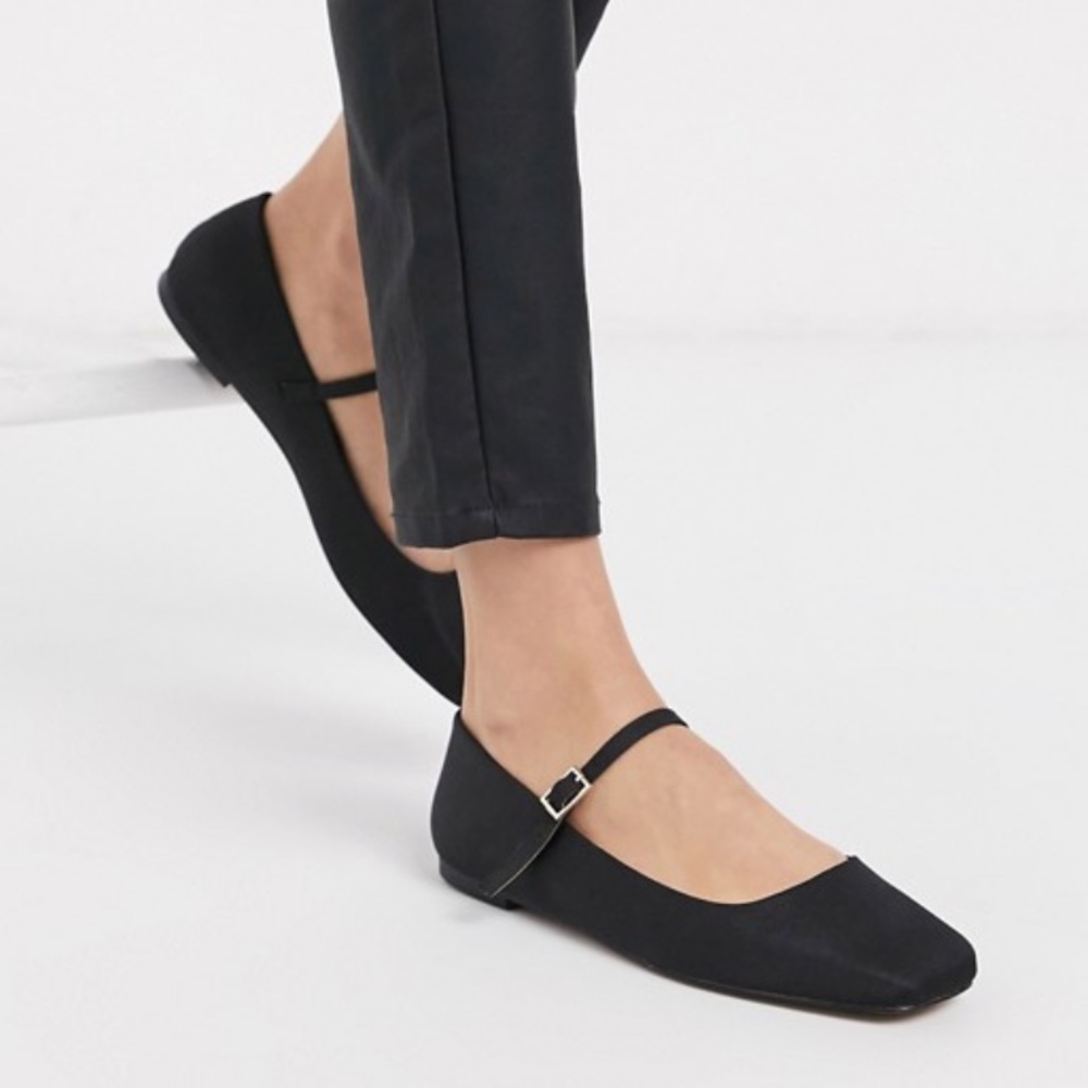 ASOS DESIGN mary jane ballet flats in black